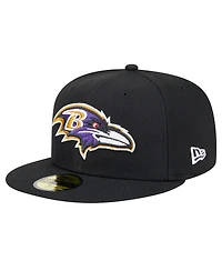 New Era Men's Black Baltimore Ravens Main Patch 59FIFTY Fitted Hat