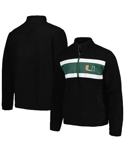 G-iii Sports by Carl Banks Men's Black Miami Hurricanes Pinch Runner Half-Zip Hoodie