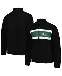 G-iii Sports by Carl Banks Men's Black Miami Hurricanes Pinch Runner Half-Zip Hoodie