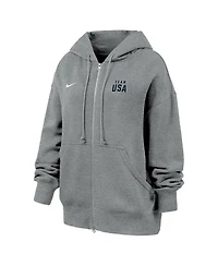 Nike Women's Heather Gray Team Usa Phoenix Fleece Full-Zip Hoodie