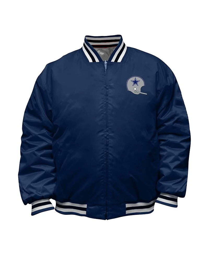 Mitchell & Ness Men's Navy/Silver Dallas Cowboys Big Tall Throwback Reversible Full-Zip Jacket