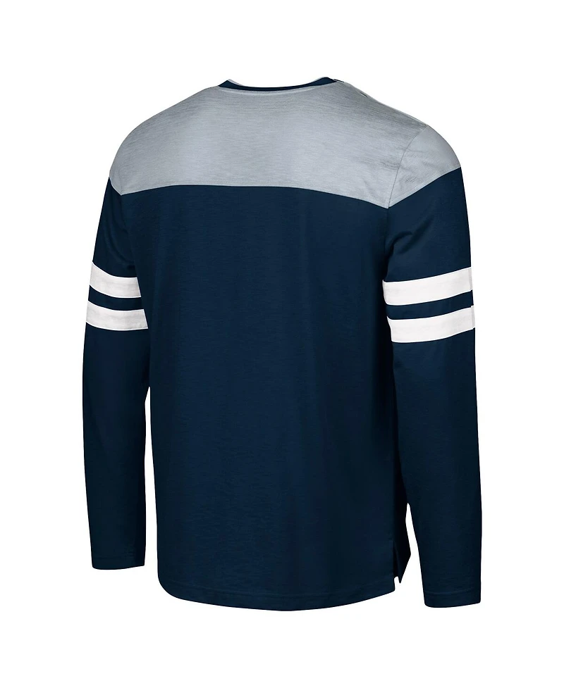 G-iii Sports by Carl Banks Men's Navy/Silver Dallas Cowboys Adaptive Hail Mary Long Sleeve T-Shirt