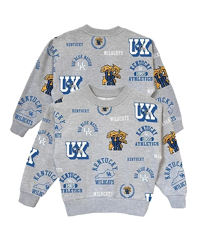 Gameday Couture Big Girls Gray Kentucky Wildcats Always On Repeat Pullover Sweatshirt
