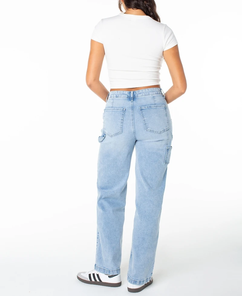 Celebrity Pink Juniors' Curvy Wide-Leg Carpenter Jeans