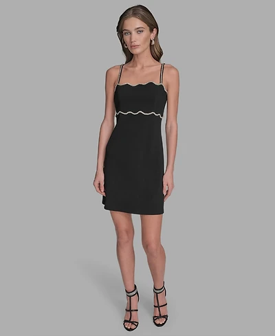 Bcbg Women's Rhinestone Trim Mini Dress