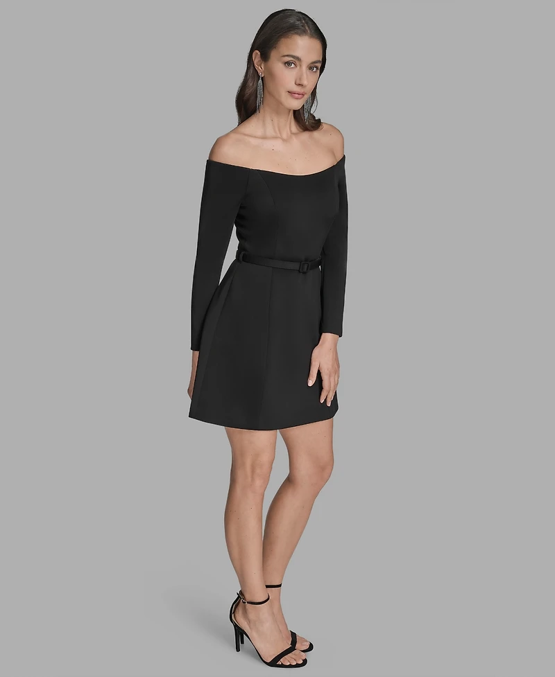 Scuba Off-The-Shoulder Belted Fnf