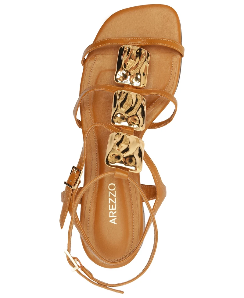 Arezzo Women's Gretta Gold Elegance Flat Sandals