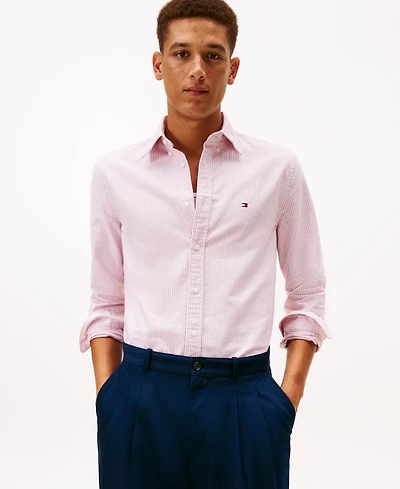Tommy Hilfiger Men's Regular-Fit Striped Heritage Oxford Long-Sleeve Shirt