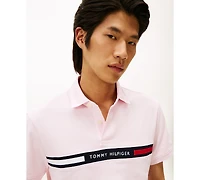 Tommy Hilfiger Men's Short Sleeve Embroidered Chest Stripe Polo Shirt