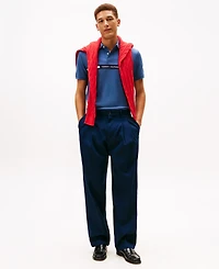 Tommy Hilfiger Men's Short Sleeve Embroidered Chest Stripe Polo Shirt