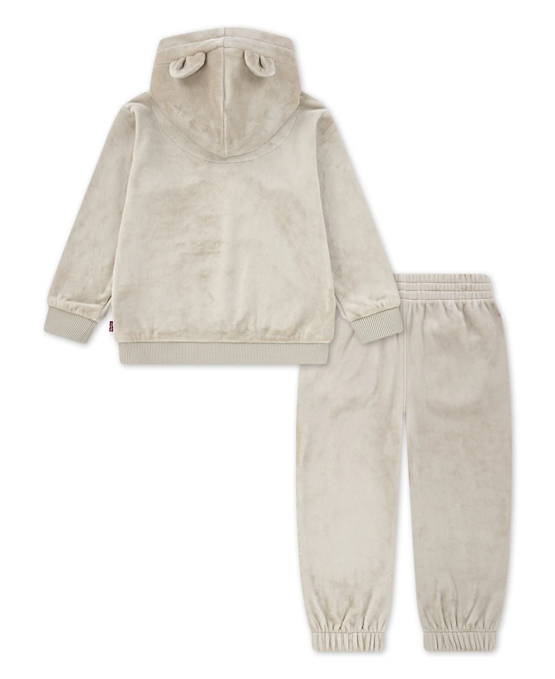 Levi's Baby Boys or Girls 2-Piece Minky Sherpa Hoodie and Jogger Pant Set