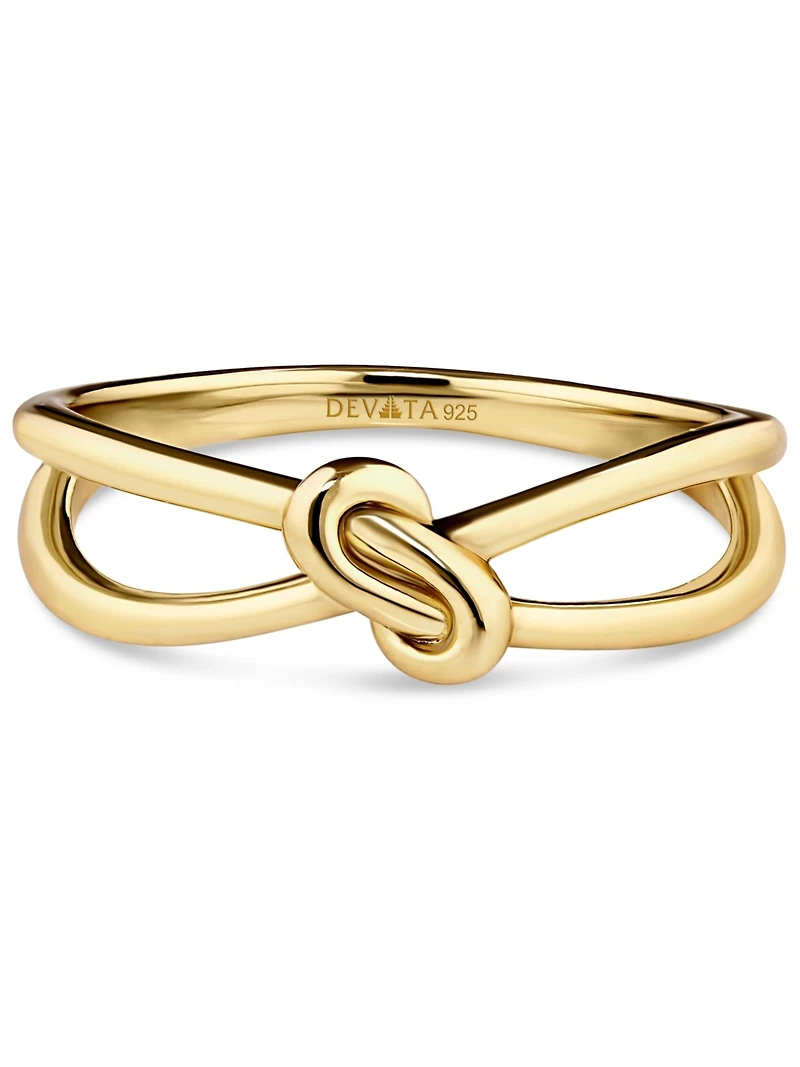 Devata Love Knot Ring Gold Plated Sterling Silver, 8