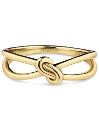 Devata Love Knot Ring Gold Plated Sterling Silver, 8