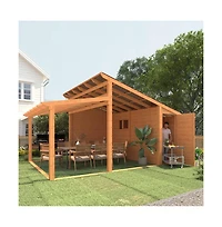Aecojoy 20' x 12.5' Outdoor Wooden Gazebo with Storage Room