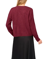 CeCe Women's Bow Detail V-Neck Sweater