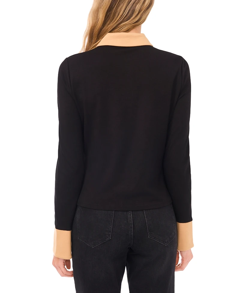 CeCe Women's Button Down Collared Top