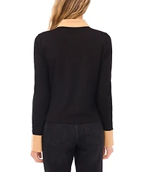 CeCe Women's Button Down Collared Top