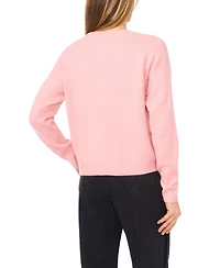CeCe Women's Sequin Bow Long Sleeves Sweater