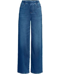 Lands' End Women's Starfish Denim High Rise Wide Leg Jeans
