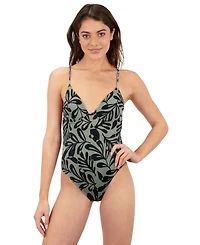 Hurley Women's Marina Ribbed Printed One Piece Swimsuit