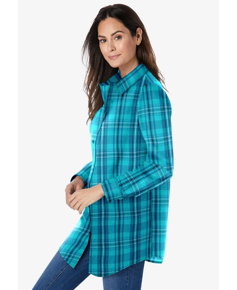 Woman Within Plus Perfect Long Sleeve Shirt