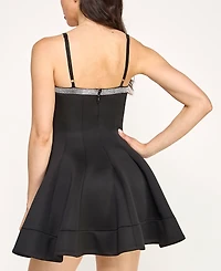 Violet Weekend Junior's Square Neck Sleeveless Dress