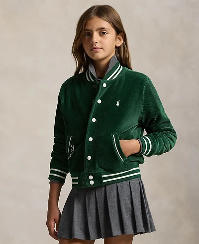 Polo Ralph Lauren Girls 7-16 Striped Ribbed Bomber Jacket