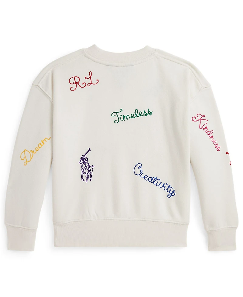 Polo Ralph Lauren Girls 2T-6X Embroidered Crewneck Sweatshirt