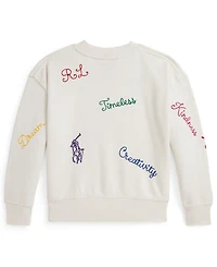 Polo Ralph Lauren Girls 2T-6X Embroidered Crewneck Sweatshirt