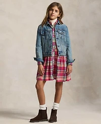 Polo Ralph Lauren Girls 7-16 Long Sleeve Shirred Waist Dress