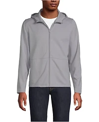 Lands' End Men's Unisex Grid Tech Hooded Zip Front Jacket