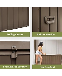 Clihome 120-Gallon Dark Brown Metal Deck Box