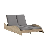 Sun Lounger Beige Pe rattan 44.9x80.7x28.7 in