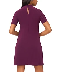 Msk Petite Short Sleeve Keyhole Beaded Dress