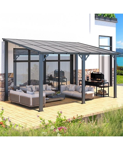 Aecojoy 14'x8' Wall Mounted Gazebos Pergola