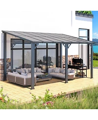 Aecojoy 14'x8' Wall Mounted Gazebos Pergola