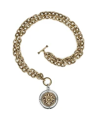 Patricia Nash Antique-Like Gold-Tone and Silver-Tone Ox Compass Convertible Necklace