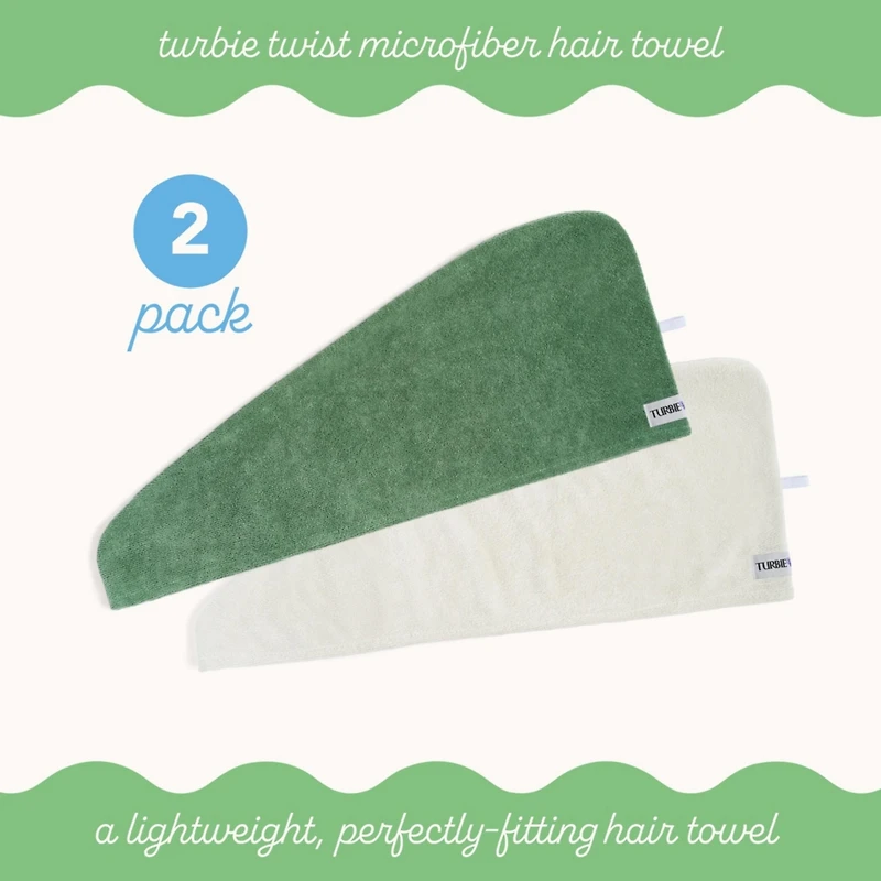 Turbie Twist Microfiber 2 Pack (Kashmir, Frosted Mint)