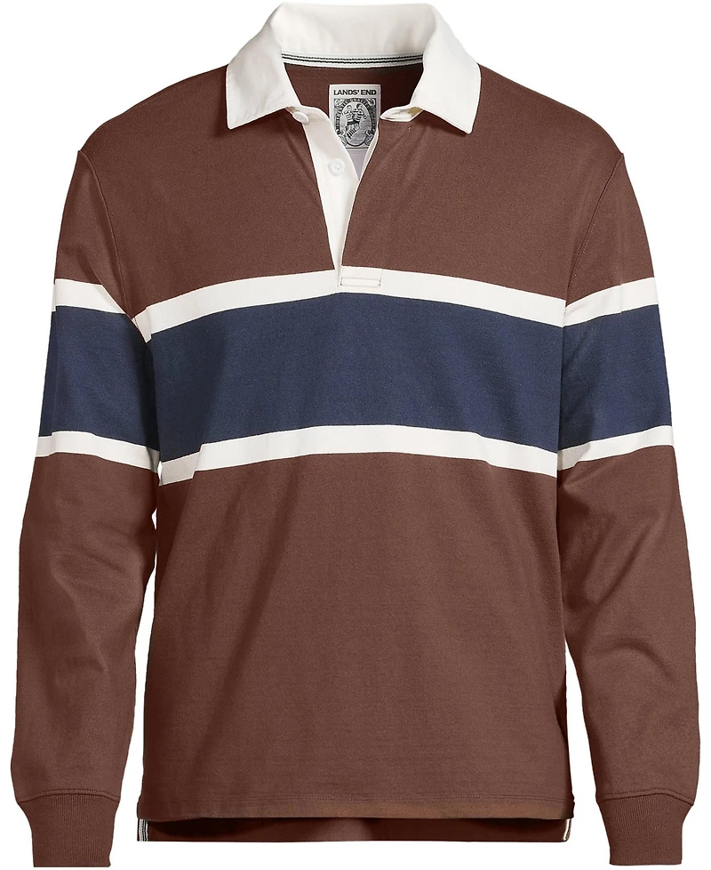 Lands' End Men's Long Sleeve Stripe Rugby Shirt