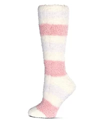 MeMoi Women's Multi-Stripe Teddy Bear Plush Knee High Socks