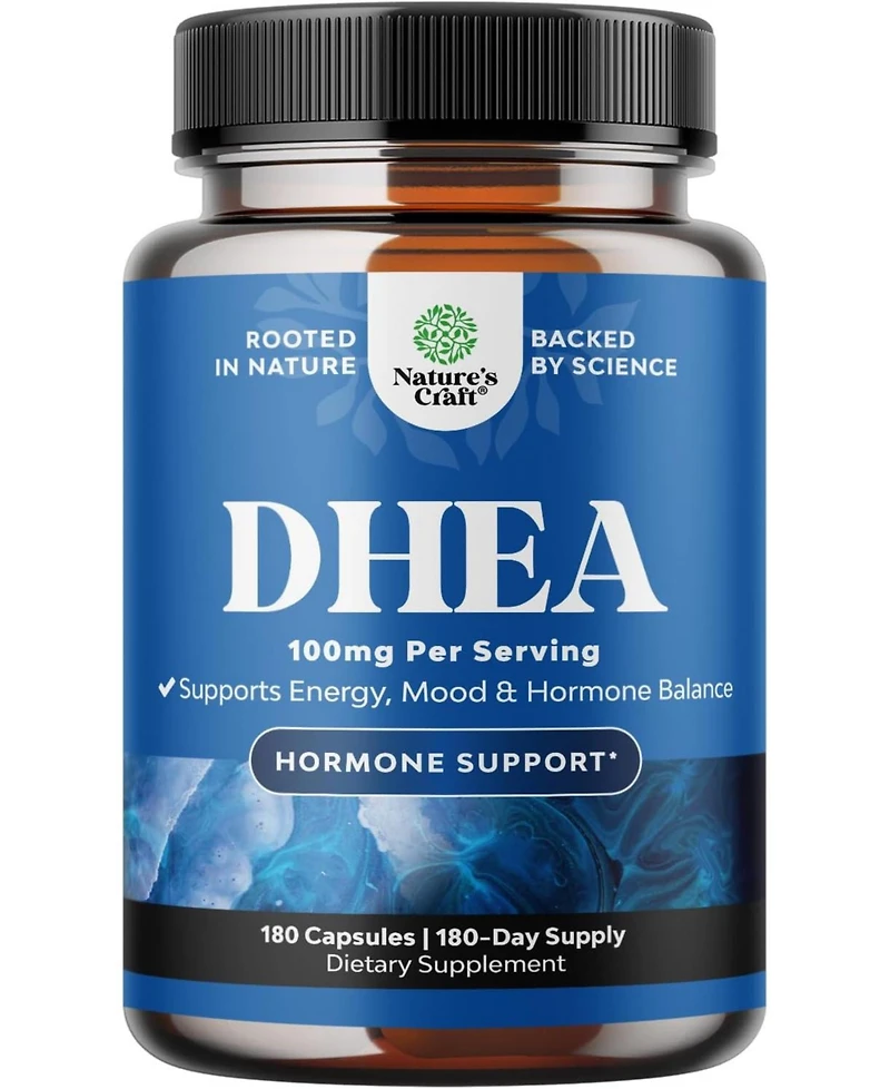 Nature's Craft Dhea 100mg for Men and Women | High Strength Supplement for Enhanced Energy and Balanced Hormone | 180ct