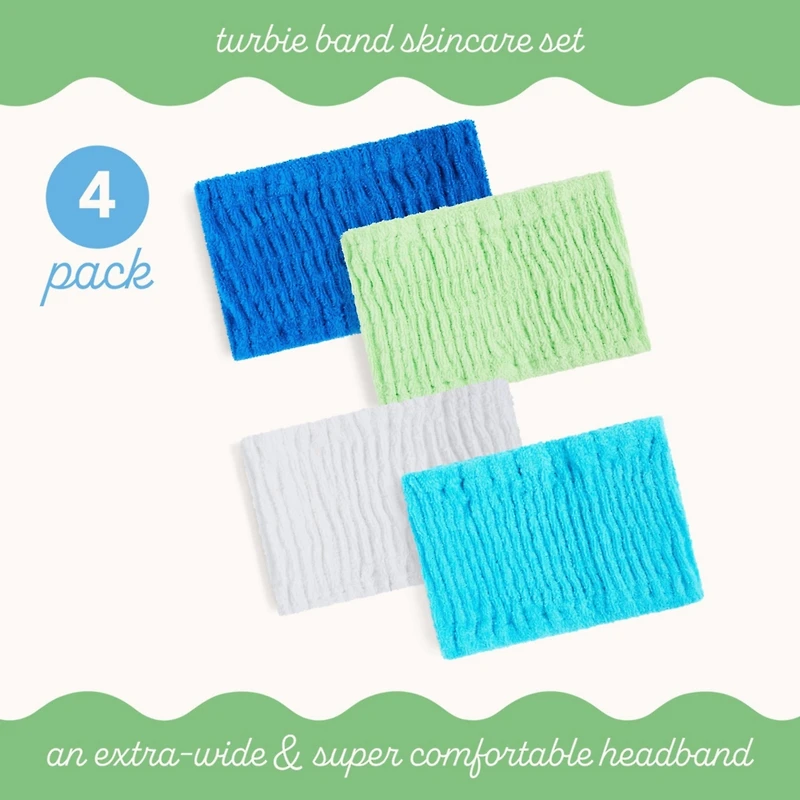 Cotton Turbie Band 4 Pack (Ocean Breeze)