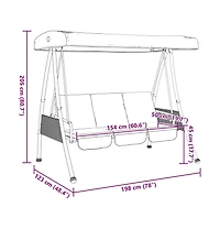 vidaXL Garden Swing Bench Coffee Brown