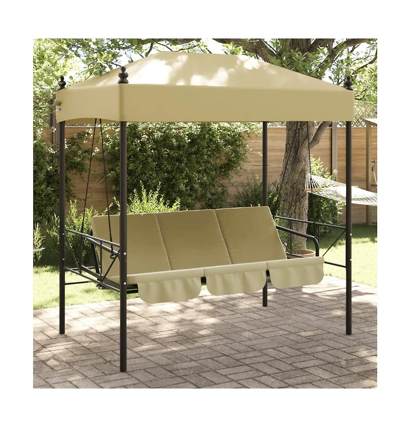 Garden Swing Bench Sand Powder-coated steel, Polyester Standard