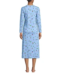 Lands' End Women's Cotton Long Sleeve Midcalf Nightgown