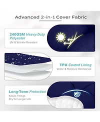 Aoodor Tufted Adirondack Chair Cushion, Outdoor High Back Cushions with Ties, Waterproof and Fade Resistant, Set of 2