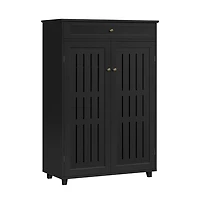 5-Tier & 1 Drawer Adjustable Shoe Storage Cabinet White