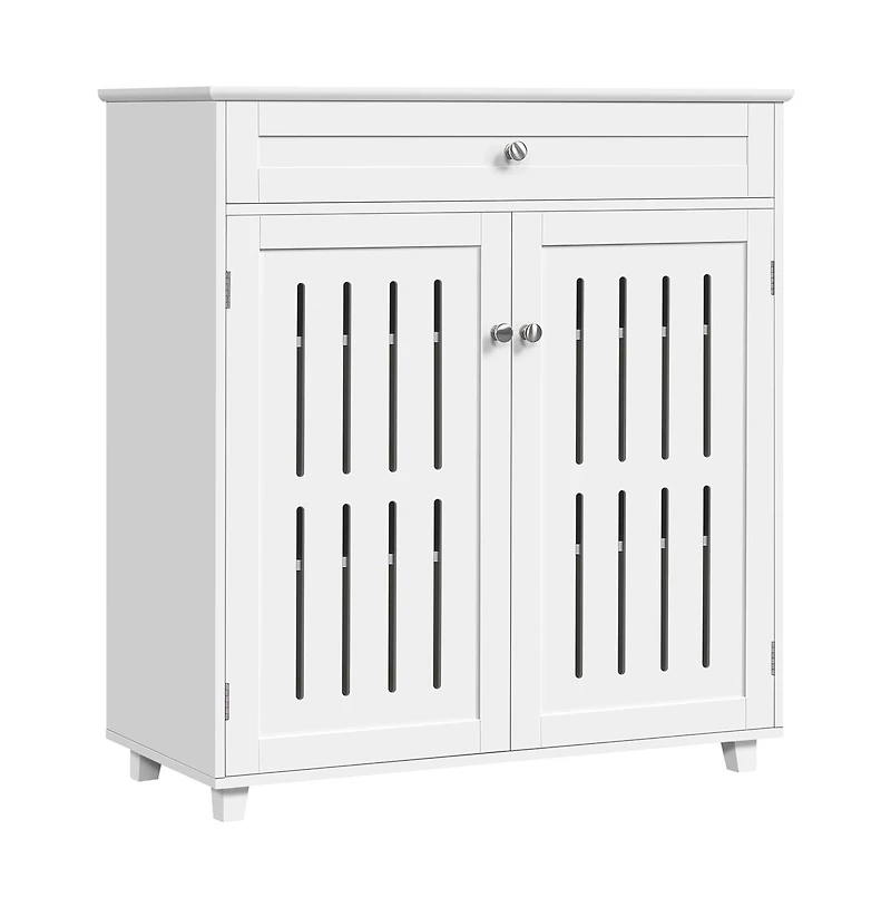 4-Tier Adjustable Shoe Storage Cabinet with 1 Drawer White