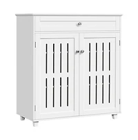 4-Tier Adjustable Shoe Storage Cabinet with 1 Drawer White