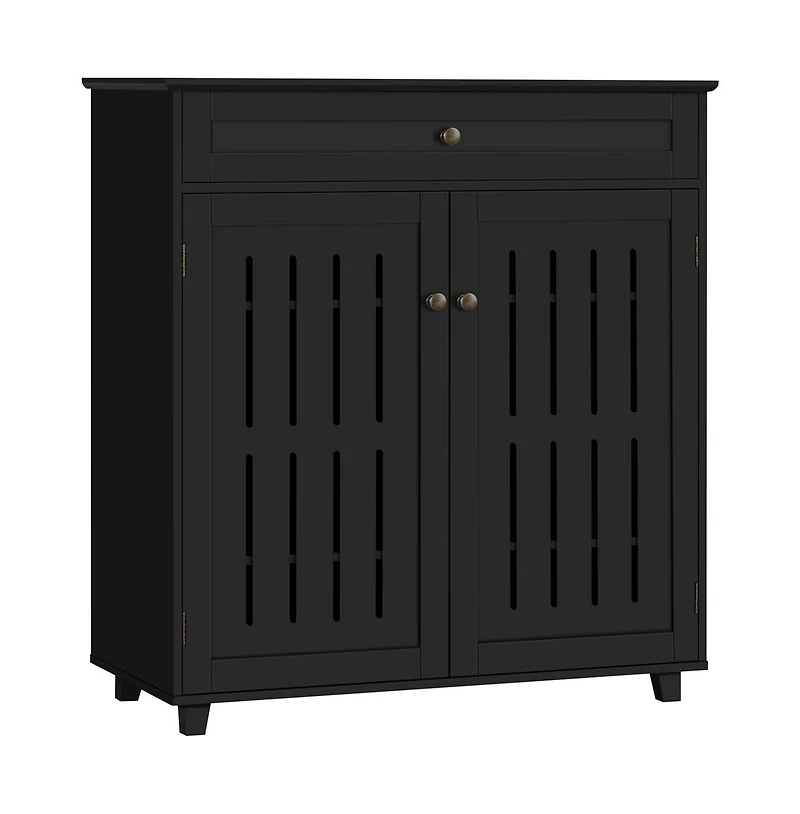 4-Tier Adjustable Shoe Storage Cabinet with 1 Drawer White